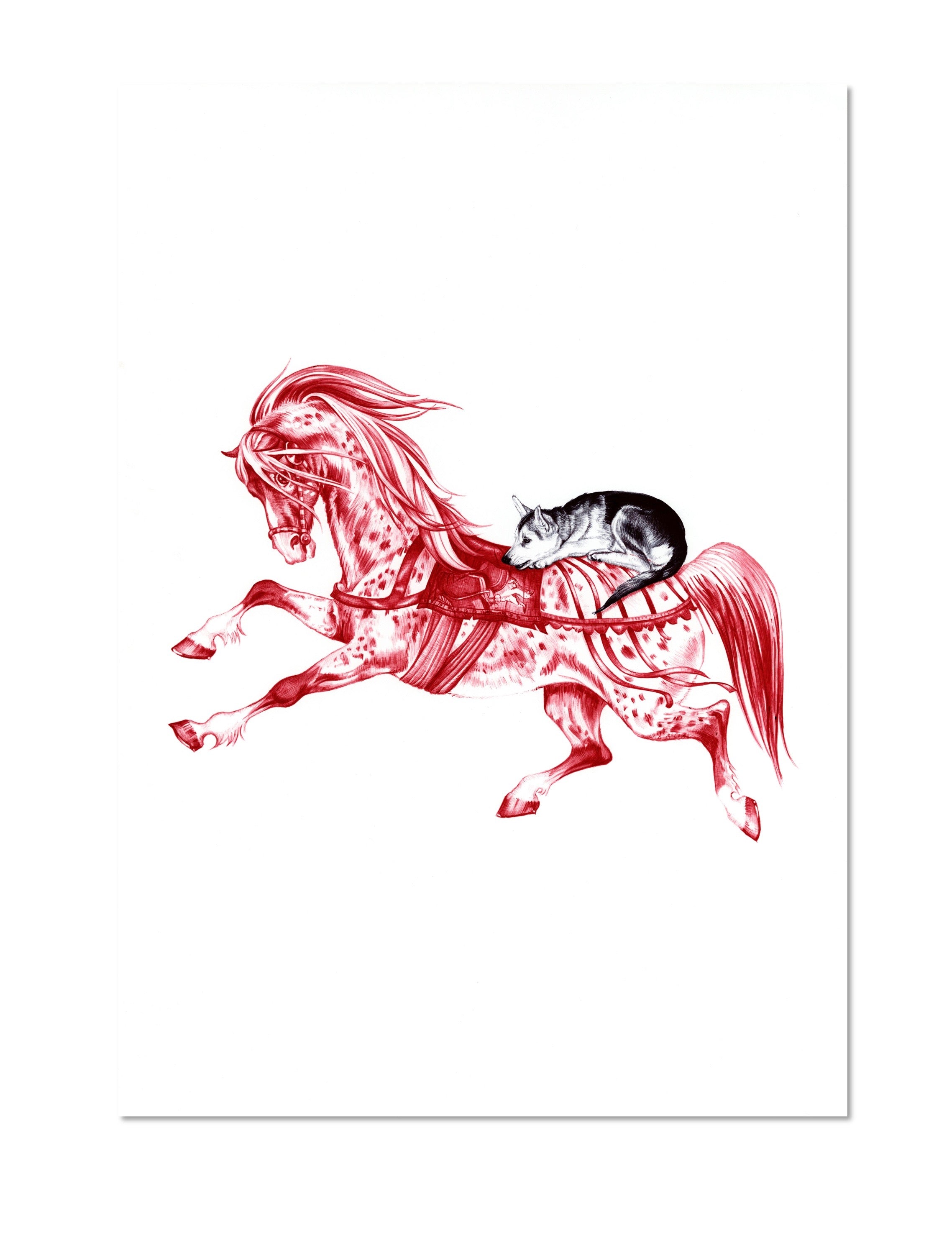 The Horse and the Wolf Cub Print